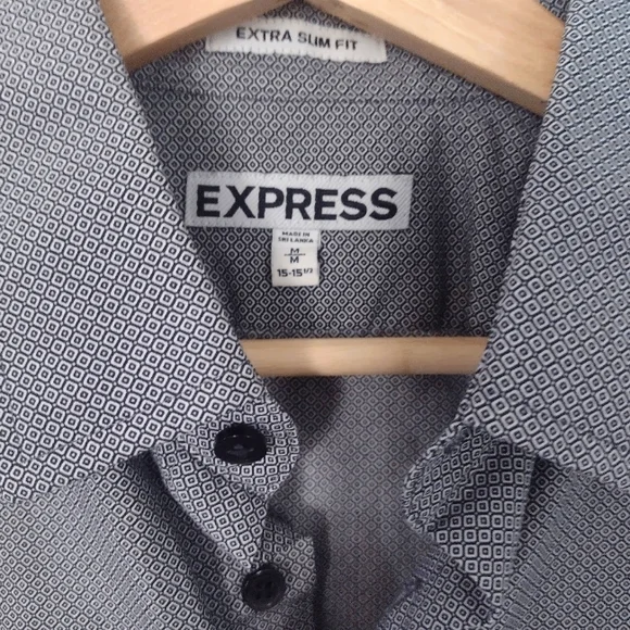 Express Men's Extra Slim Fit Button Up Shirt - Picture 4 of 13